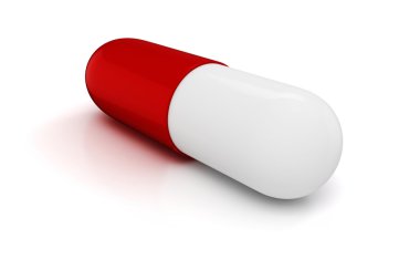 beyaz zemin üzerinde 3D kapsül pill