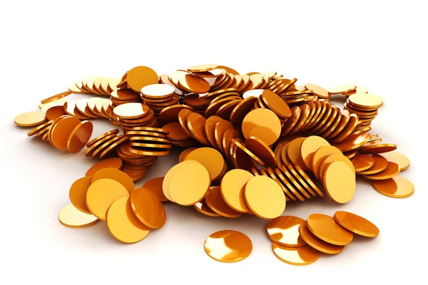 3D render van gouden munten geld — Stockfoto