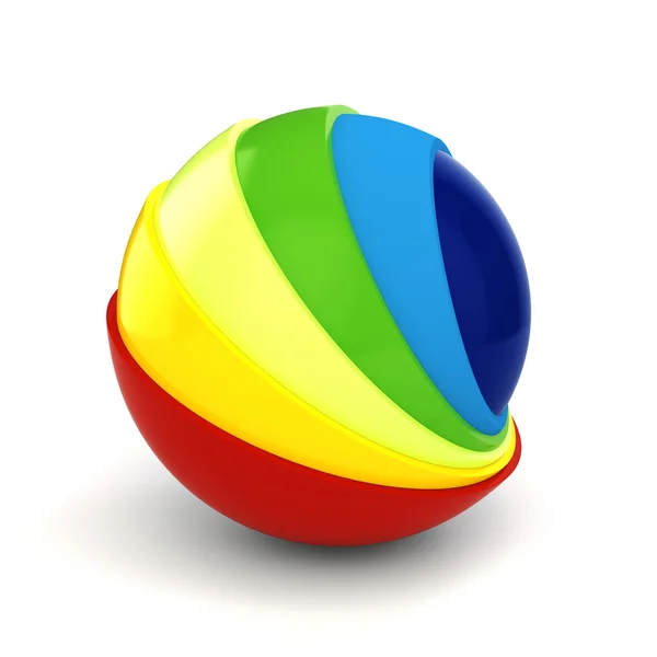 3d colorful sphere on white background — Stock Photo, Image