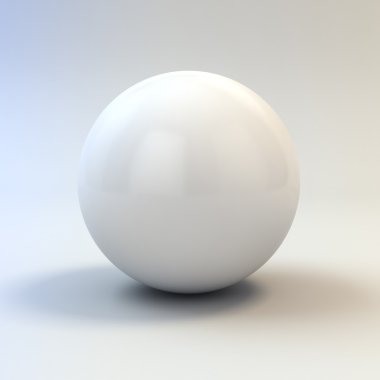 3D beyaz parlak Küre