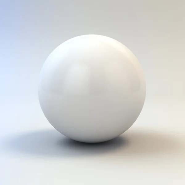 3d white glossy sphere — Stock Photo, Image
