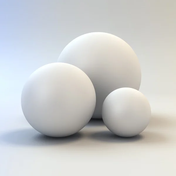 3d white shiny spheres — Stock Photo, Image