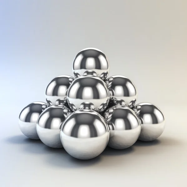 Esferas de metal 3d — Fotografia de Stock