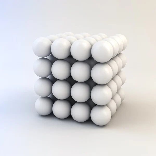 Sphères brillantes blanches 3d — Photo