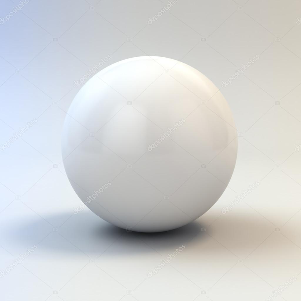 3d white glossy sphere