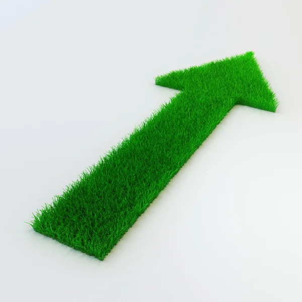 Flecha 3d hecha de hierba — Foto de Stock