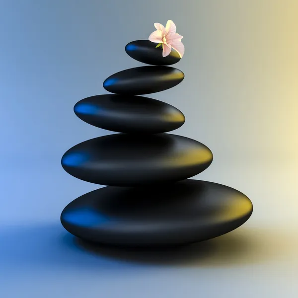 3D zen - spa kamienie — Zdjęcie stockowe