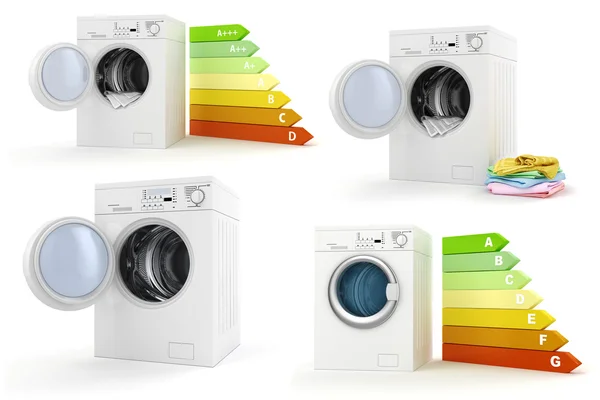 Máquina de lavar roupa 3d - eficiência energética — Fotografia de Stock