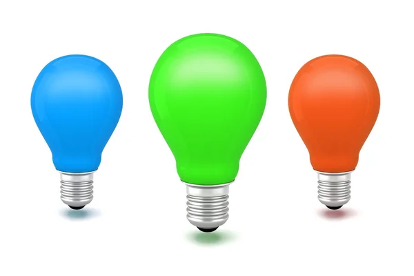 3d image of colorful light bulbs — Stock Photo, Image