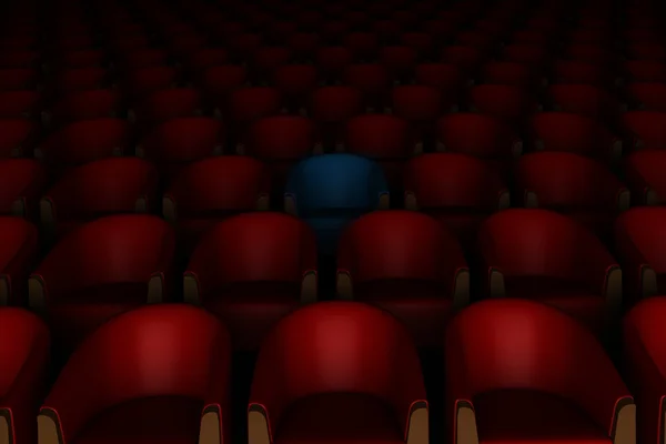 3d vermelho cadeiras de cinema — Fotografia de Stock
