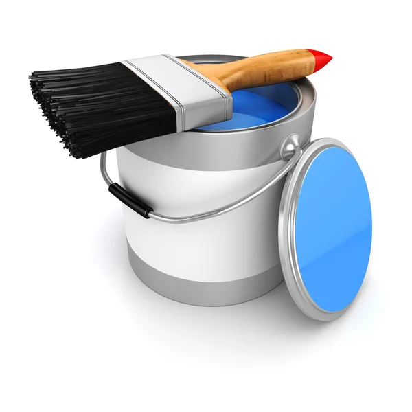 3d render of colorful paint bucket on white background — Stock Photo, Image