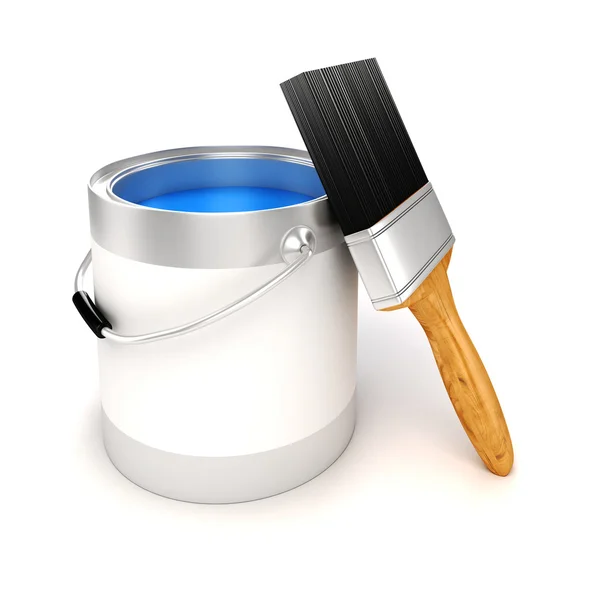 3d render of colorful paint bucket on white background — Stock Photo, Image