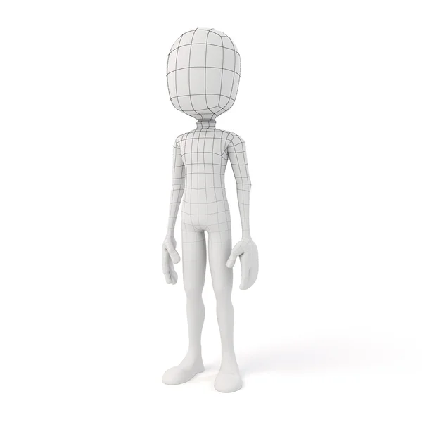 3D άνθρωπος που θέτουν σε άσπρο φόντο που δείχνει τις άκρες γεωμετρία — Φωτογραφία Αρχείου