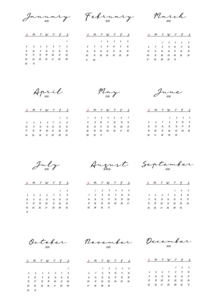 2022 Modelo Calendário Design Minimalista — Fotografia de Stock