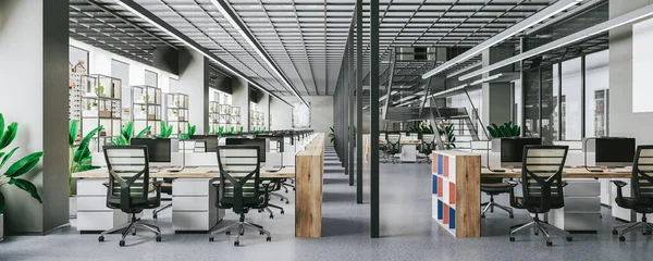 현대식 사무실 공간의 렌더링 — 스톡 사진