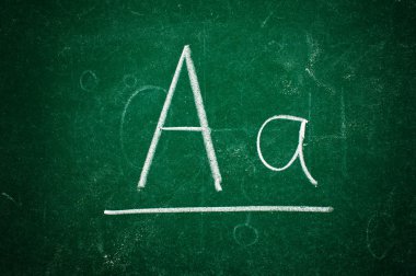 A letter on chalkboard