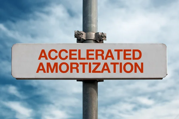 Street sign - Accelerated amprtization — Stock Photo, Image