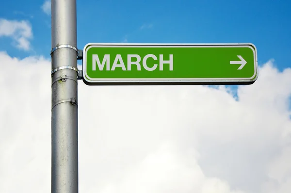 Straatnaambord - maart — Stockfoto