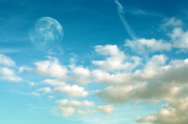 Moon and Cloudscape clipart