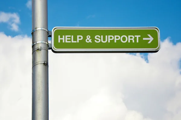 Σχετική πινακίδα - βοήθεια και υποστήριξη — Φωτογραφία Αρχείου