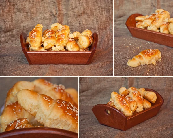 빵 loafs 콜라주 — 스톡 사진