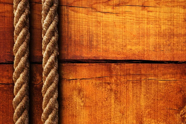 Wood texture and ropes — Stock Photo, Image