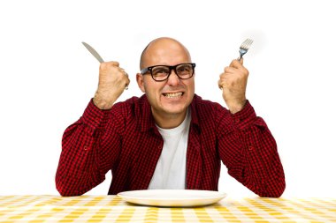 yemek masasında adam