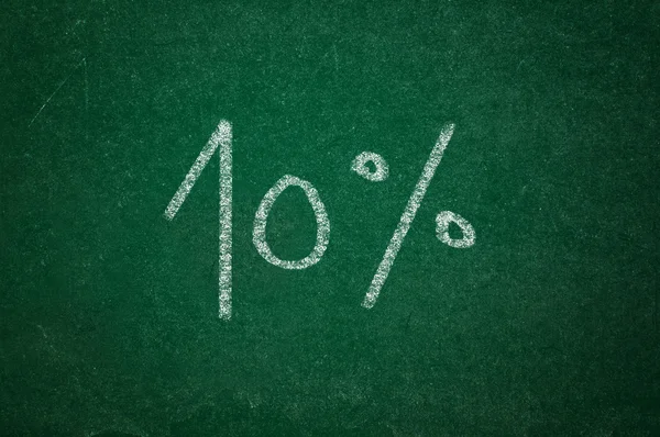 10 procent op groene schoolbord — Stockfoto