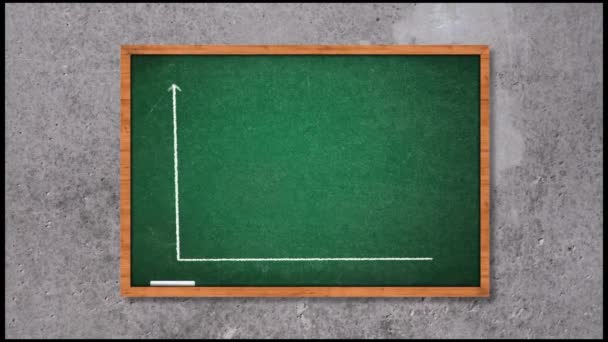 Gráfico de negócios crescendo ou subindo no quadro verde — Vídeo de Stock