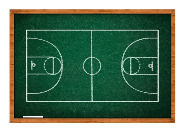 Basketbalveld op groene schoolbord — Stockfoto