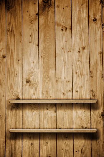 Wooden book shelf — Stock Photo, Image