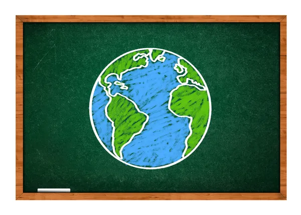 Ziemi na tablicy, zielone szkoły — Zdjęcie stockowe
