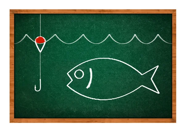 Fishing drawing — Stock Photo, Image