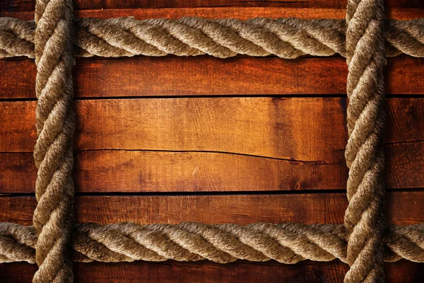 Wood texture and ropes — Stock Photo, Image