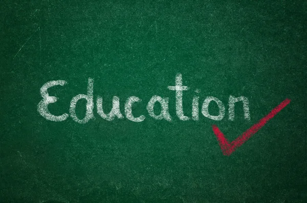 Education on green chalkboard — Stock Photo, Image