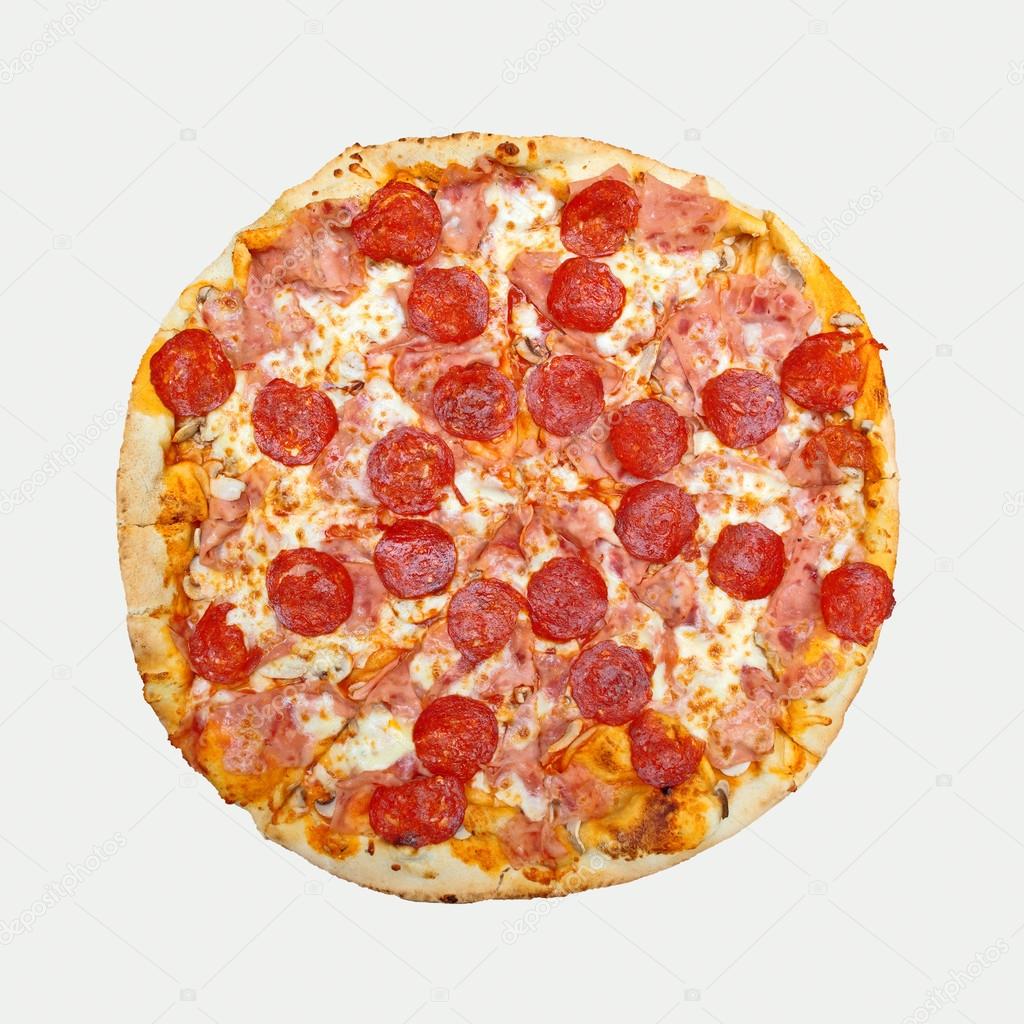 Pepperoni pizza cut out
