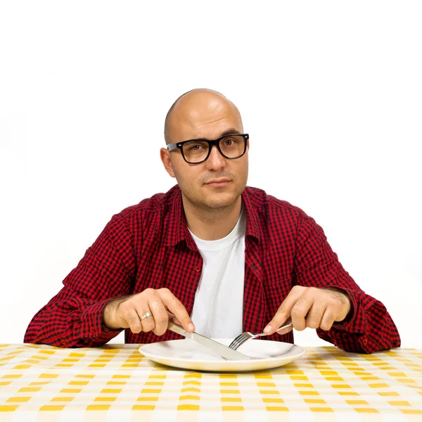 Homme à table — Photo