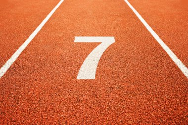 number seven on running track clipart