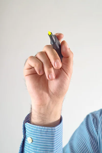 Businessman writing with marker pen — Stock Photo, Image