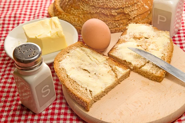 Pão e Manteiga — Fotografia de Stock