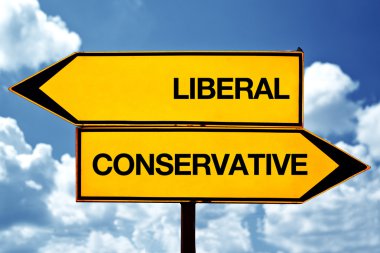 liberal veya muhafazakâr işaretler ters