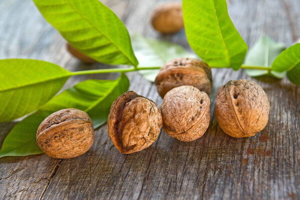 Walnuts on table