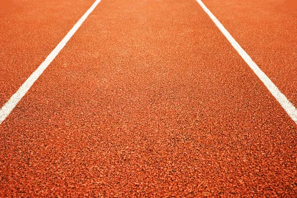 Athletics all weather running track — Stock Photo, Image