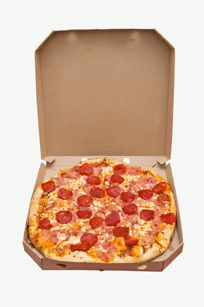 Pepperoni pizza delivery — Stock Photo, Image