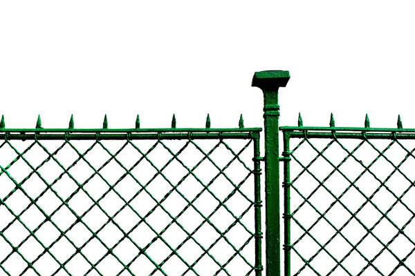 Metal grid fence