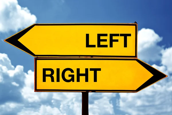 Left or right, opposite signs — Stock Photo, Image