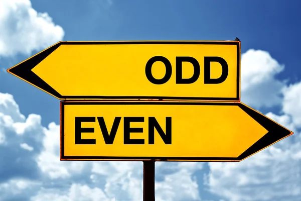 Odd or even, opposite signs — Stock Photo, Image