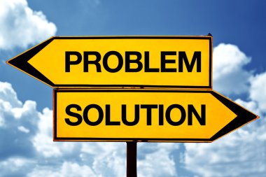 problem or soultion, opposite signs clipart