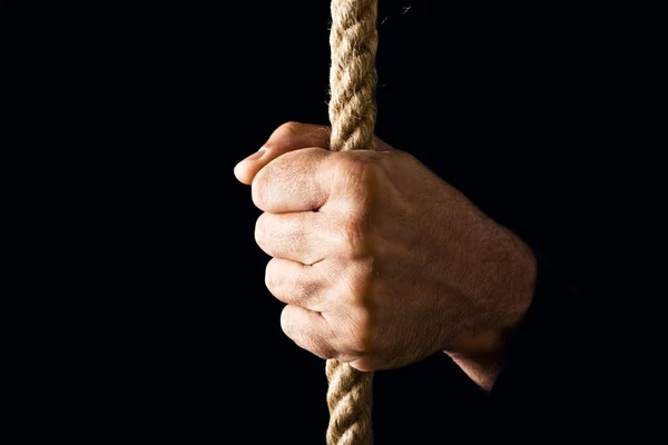 Holding a rope — Stock Photo, Image