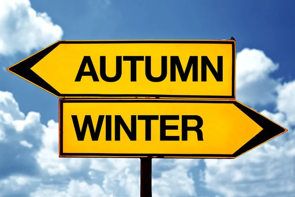 Outono ou inverno, sinais opostos — Fotografia de Stock